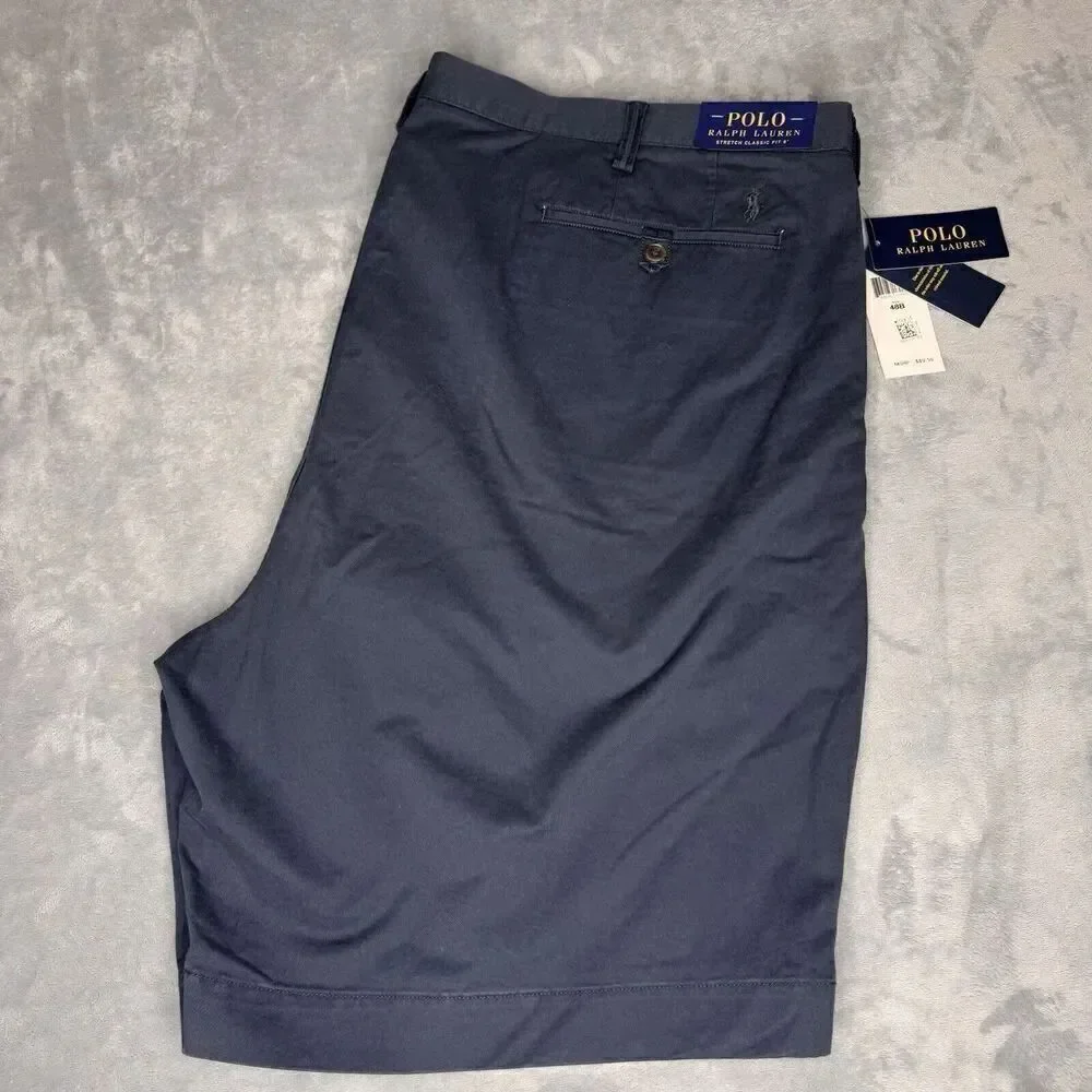 Polo Ralph Lauren Mens 48B Shorts Blue Chino Stretch Cotton Twill Casual Preppy